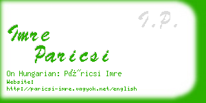 imre paricsi business card
